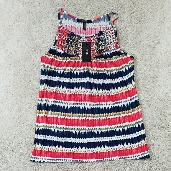 BCBG Paris~Women's Size XXS~Red Combo Shirt NWT. - Picture 7 of 11